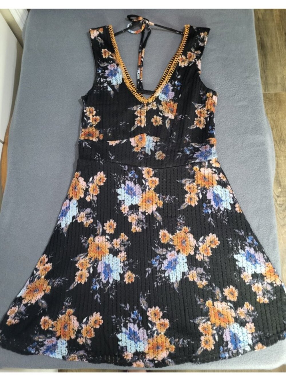 y2k Sleeveless Floral Skater Mini Dress Textured Three Pink Hearts Trixxi SZ M